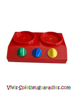 Lego Duplo Puppen Möbel Herdplatte mit grünen, blauen und gelben Arbeitsknöpfen (23160c01)